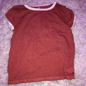 American Eagle red & white t-shirt